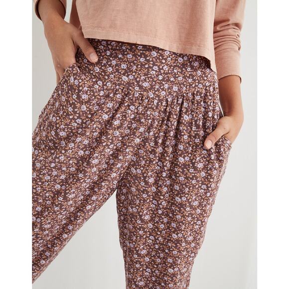 Aerie Homebody Jogger Pants Lightweight Size XS Casual Comfortable Mauve Floral - Picture 2 of 16